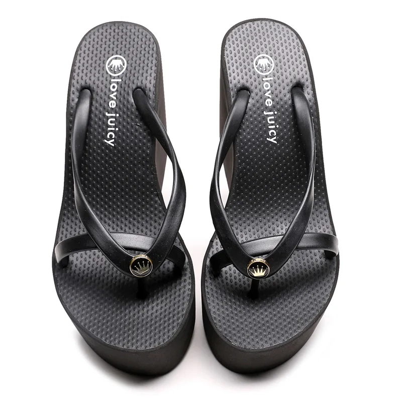 Sexy Slippers for Women in Summer High Slope Heel Shoes 11cm Thick Bottom Nonslip Womens Sandals Beach Slippers Wedge Sandals detail