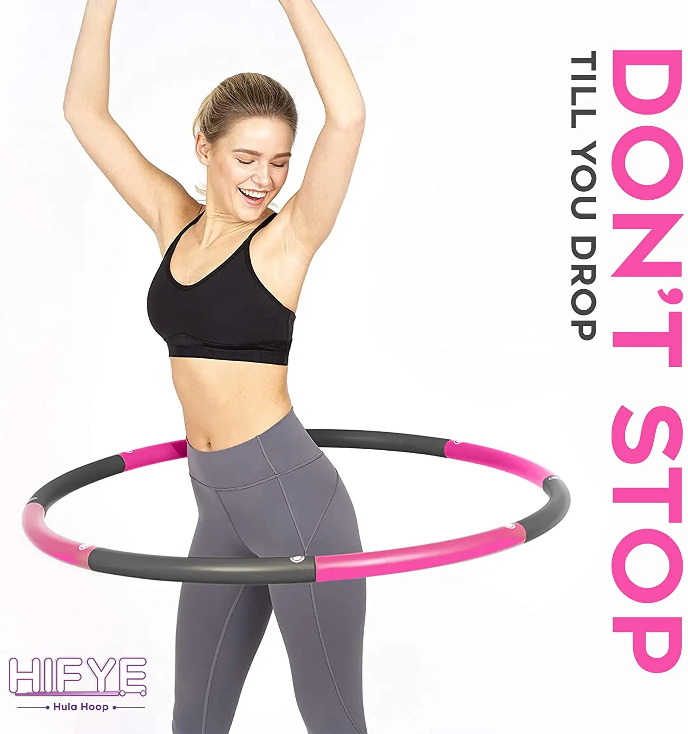 Adjustable Size Multicolor Hula Ring for Kids Women 8 Sections PPFoam Material Max Waist Size 95cm Fitness Exercise Weight detail