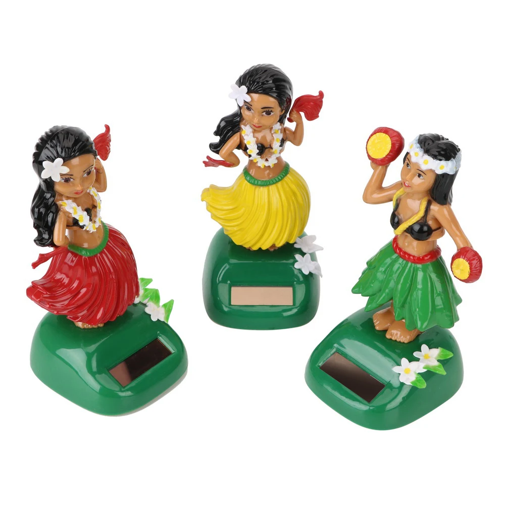Hula Girl Interior Accessories Auto Interior Solar Car Ornaments Decompression Shaking Head Toy Car Decoration detail