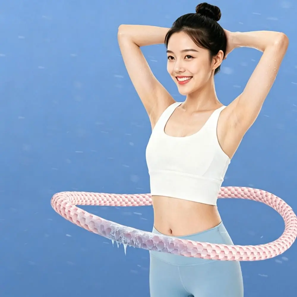 New Foldable Spring Tube Yoga Circle Bounce Burning Fat Yoga Hoop Soft Ice Sensation Fitness Waist Trainer Women detail