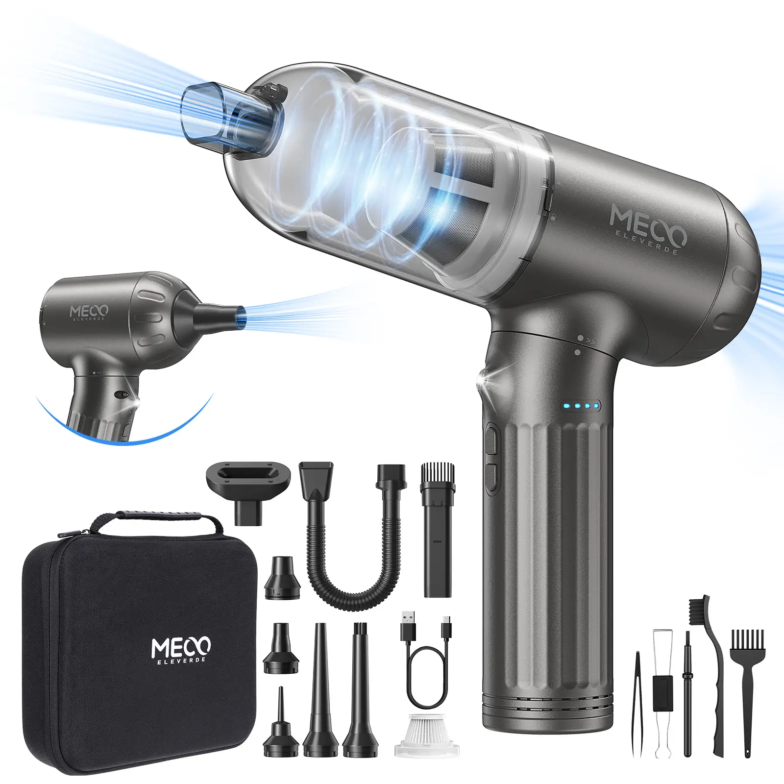 MEVC2 4 in 1 Electric Compressed Air Duster Vacuum Cleaner Function Powerful 3Gear Keyboard Cleaner for Computer Car Home product view