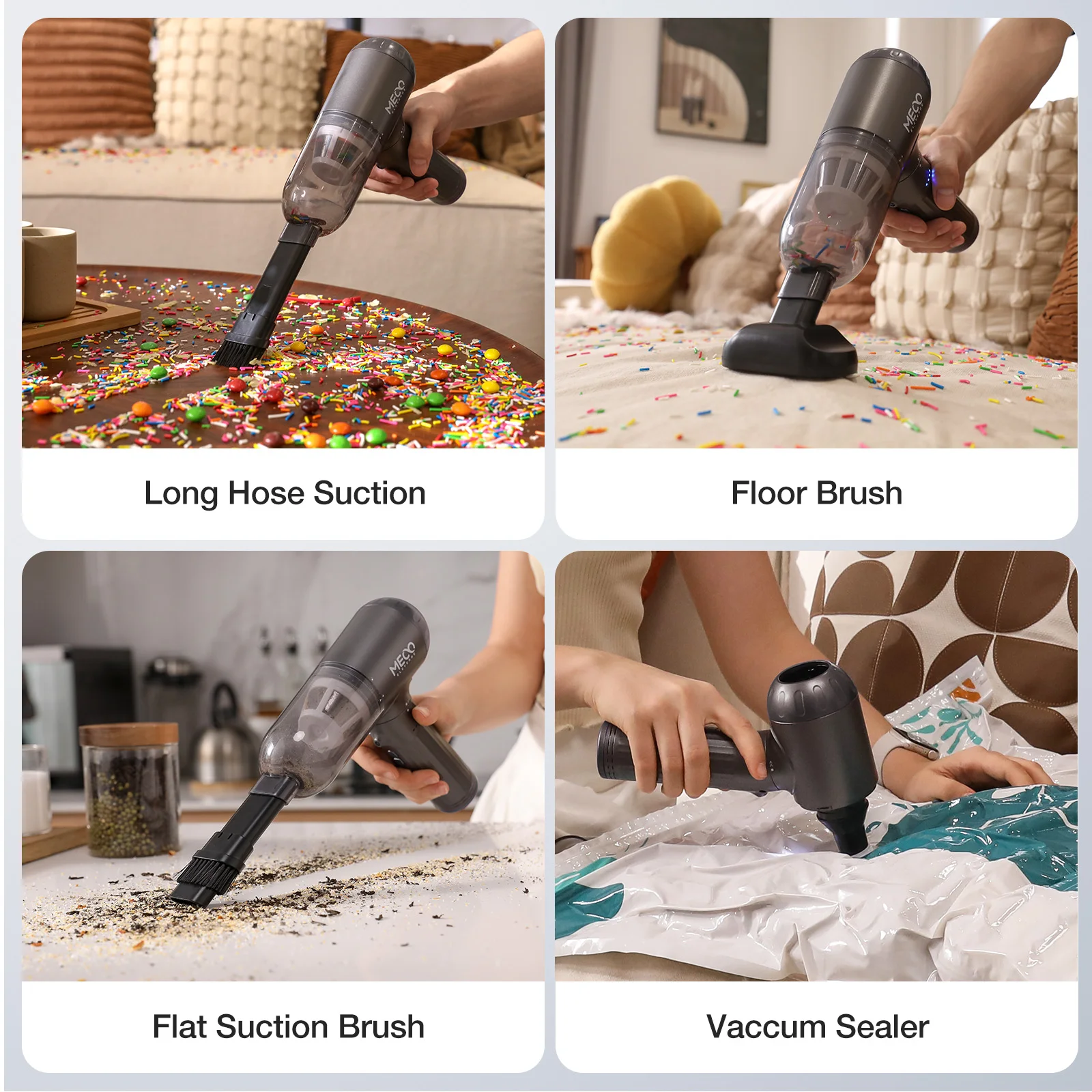 MEVC2 4 in 1 Electric Compressed Air Duster Vacuum Cleaner Function Powerful 3Gear Keyboard Cleaner for Computer Car Home detail