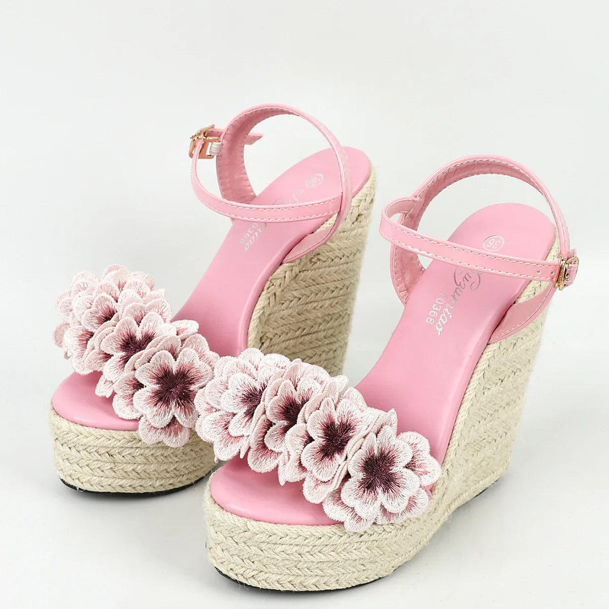 Wemen Sexy Wedge Sandals with Flower Sexy 14cm Fashion Simple Slope Heel Waterproof Platform Car Sandals LFD10368A67 detail