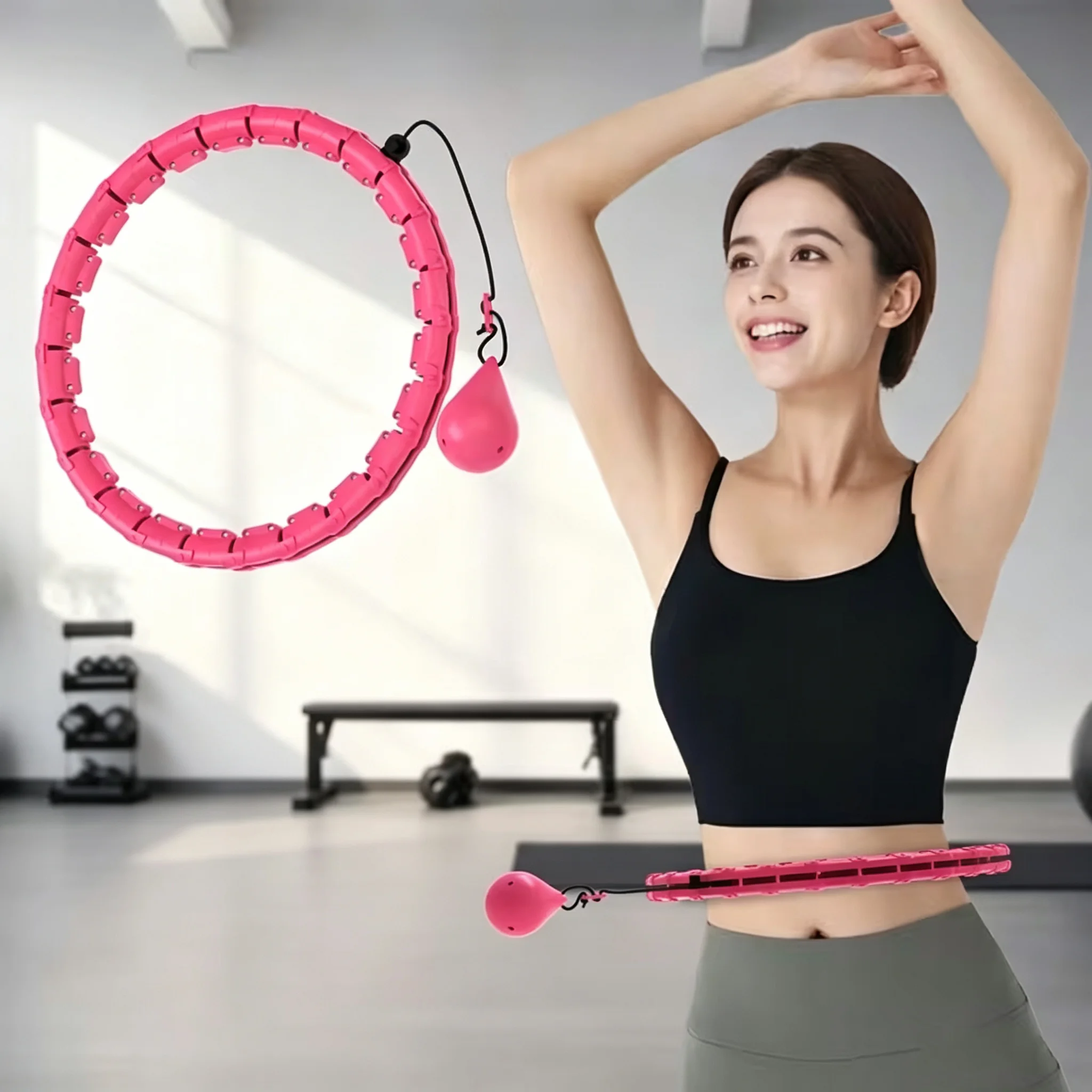 24 Adjustable Sport Hoops Thin Waist Exercise Detachable Massage Hoops Fitness Equipment Gym Home Training Weight Loss product view