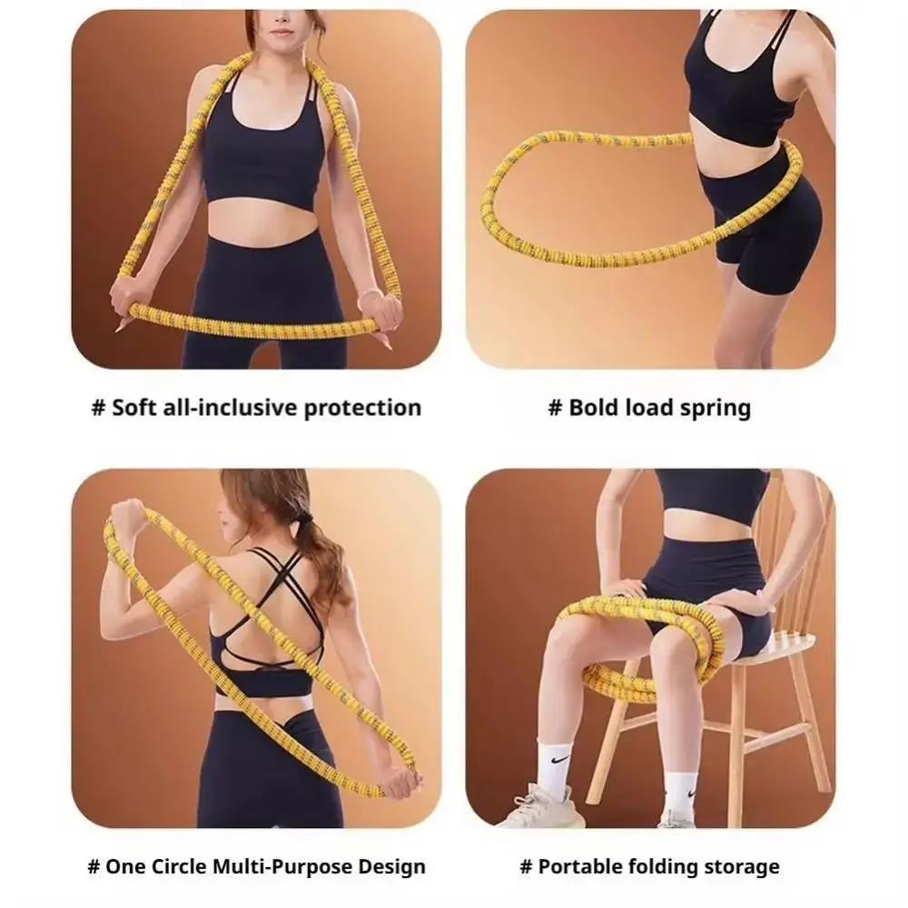 Portable Fat Burning Sports Hoop Foldable Soft Spring Spring Tube Yoga Circle Adjustable Durable Fitness Circle Aerobic Exercise product view