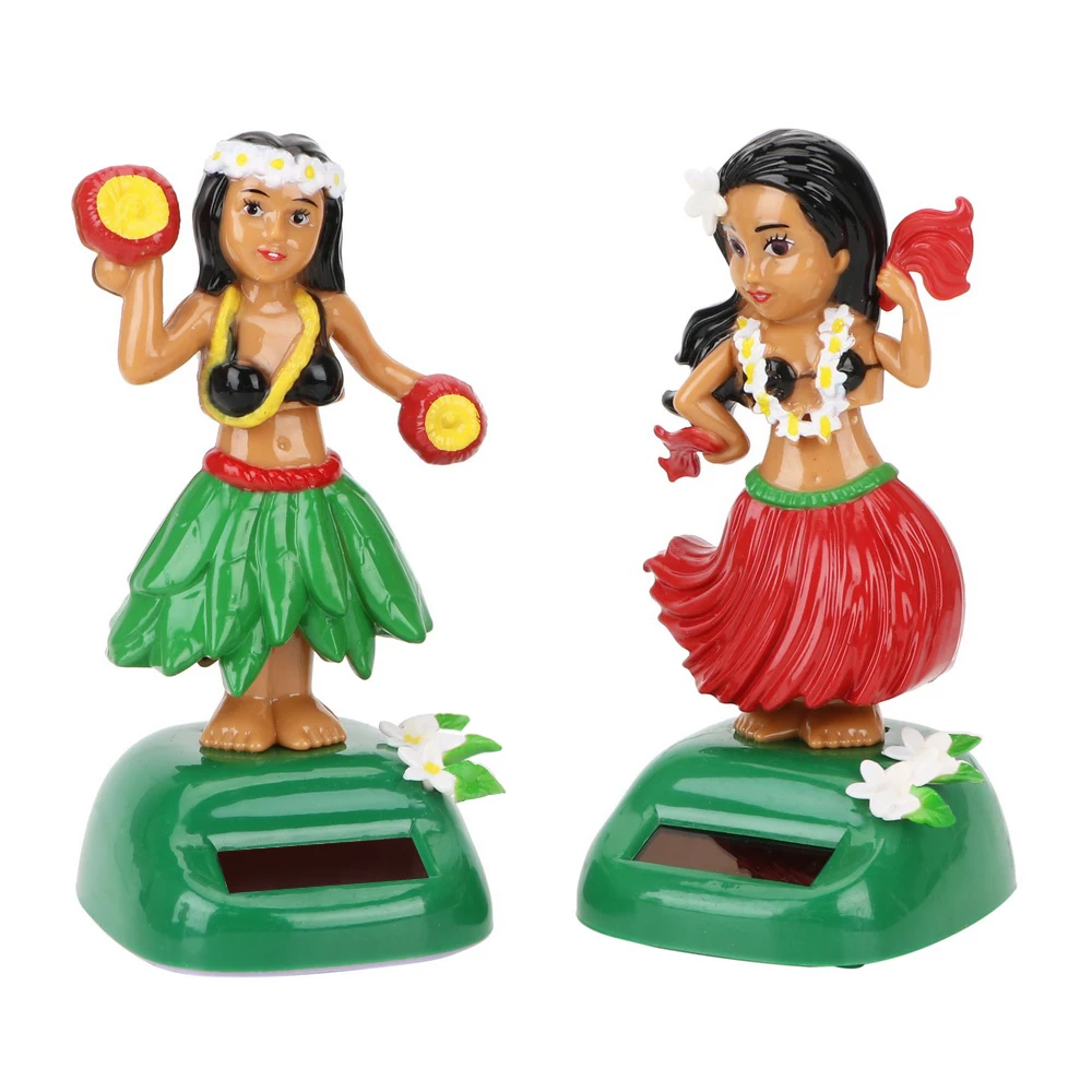 Hula Girl Interior Accessories Auto Interior Solar Car Ornaments Decompression Shaking Head Toy Car Decoration detail
