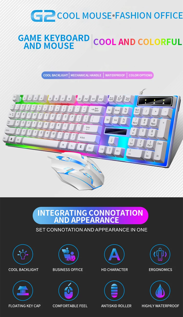 RGB Gaming Keyboard Gamer Keyboard And Mouse Kit Wired Mechanical Keyboard Gaming Keyboard And Mouse Combo For PC Gamers detail