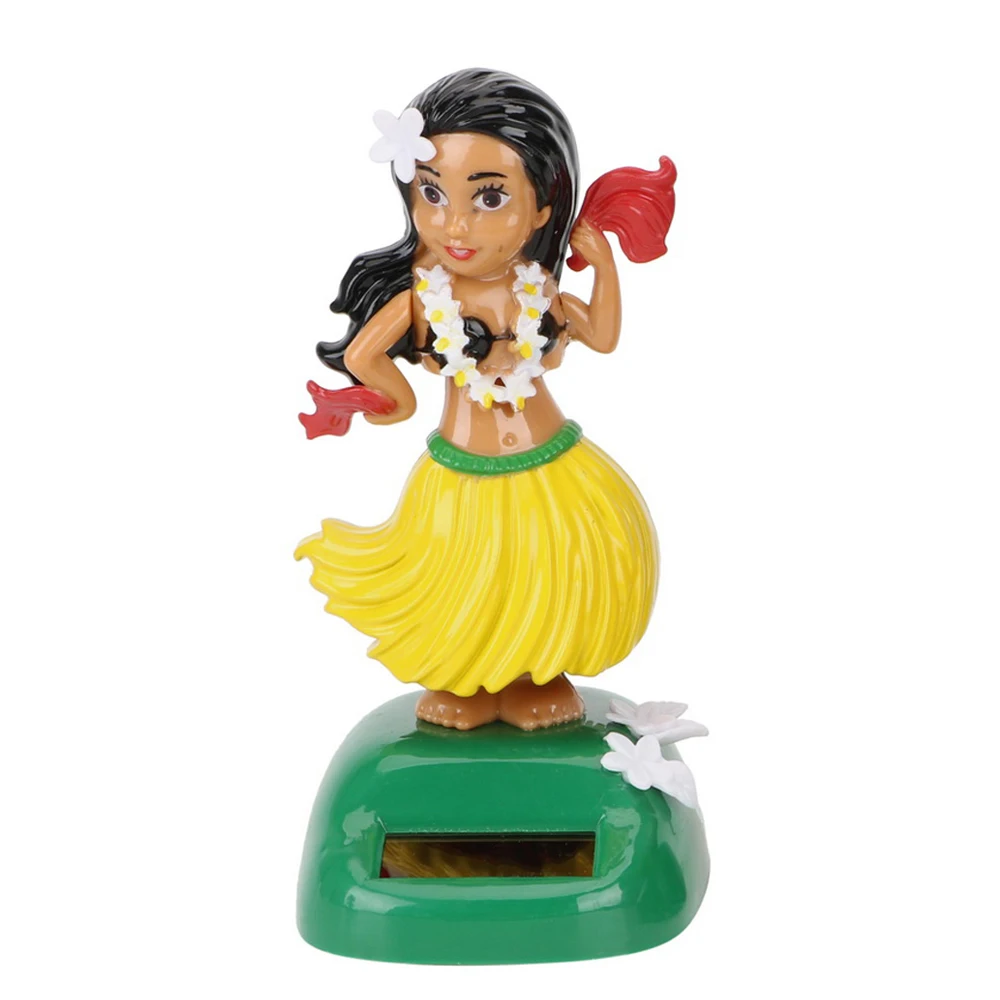 Hula Girl Interior Accessories Auto Interior Solar Car Ornaments Decompression Shaking Head Toy Car Decoration detail