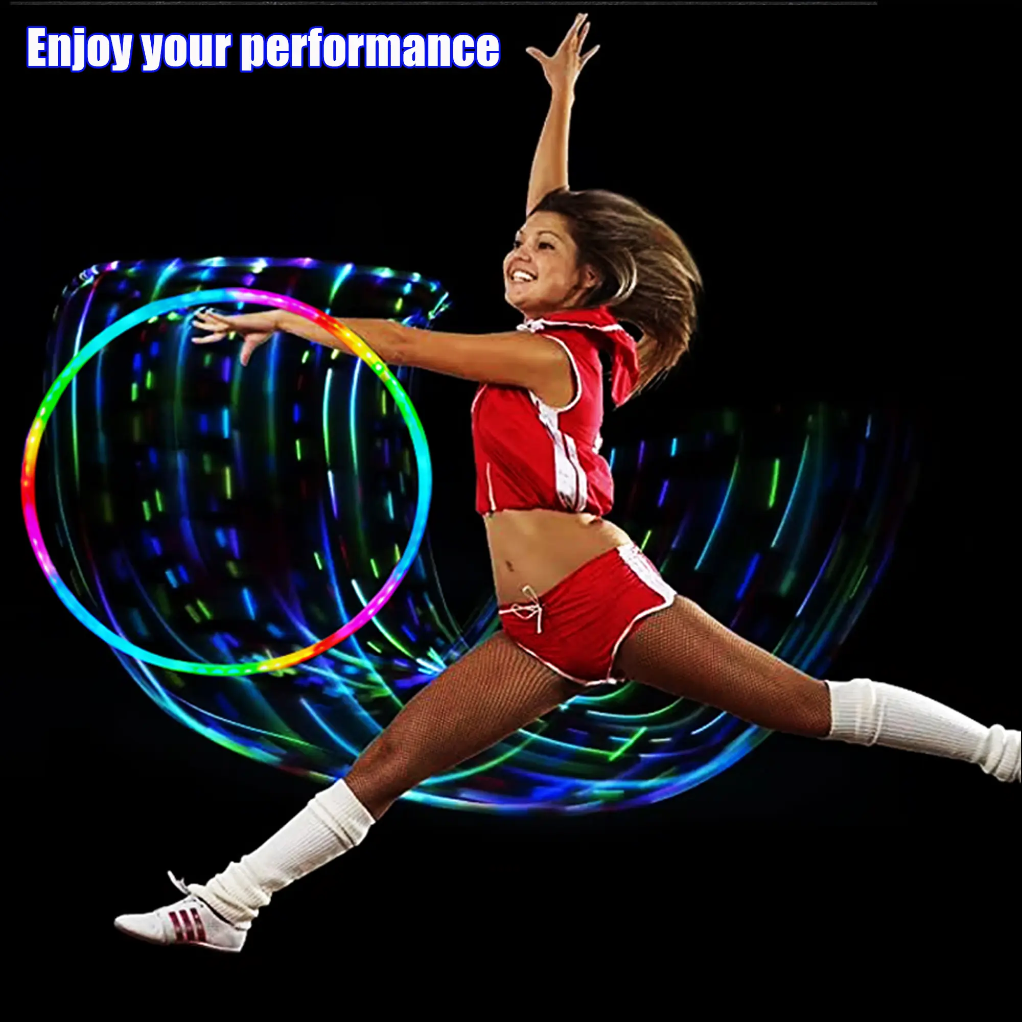 LED Hoop Color Strobing and Changing Hoop Light Up LED Dancing Hoops for Performance product view