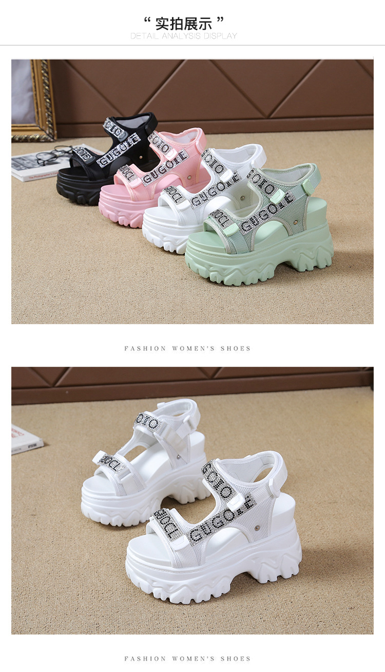 Top Quality Original Luxury Women Platform Heeled Sandals Height Increase Women Sports Sandals Diamond Logo Custom Sandals detail