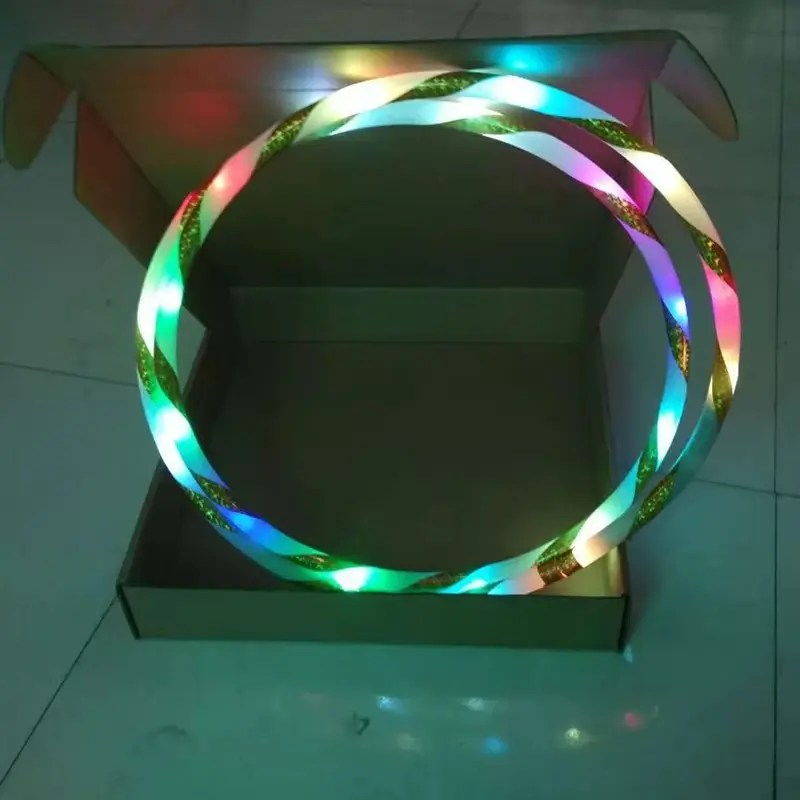 60708090cm LED Colorful Sports Hoops Lose Weight Fitness Circle Art Show Yoga Home Gym Workout Equipment for Women Kids Gift product view