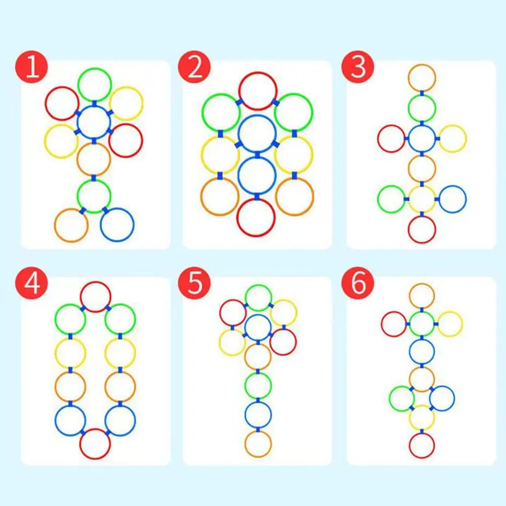 Plastic Outdoor Sport Toys Parent Child Interactive Earlyeducation Teaching Aids Physical Training Toys Lattice Jump Ring Set detail