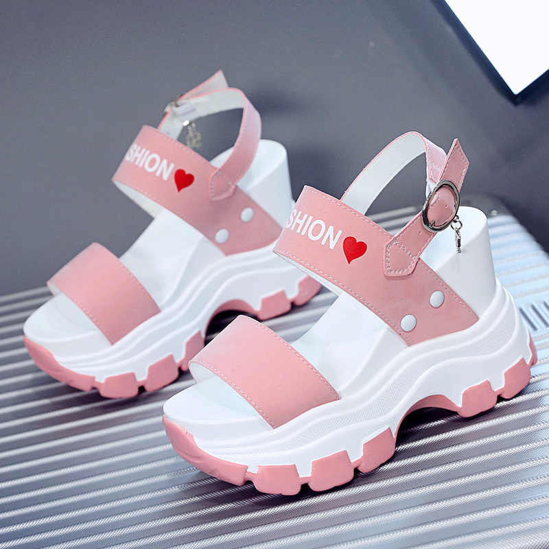 Comfortable Cool Open Toe Round Toe Ankle Hollow Gold Color Beautiful Printed Youth Girls Wedge Sandals for Women and Ladies detail