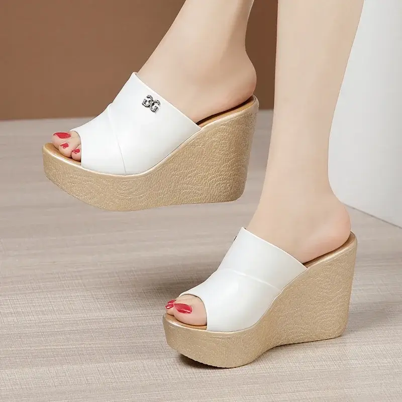 Designer Summer Ladies Slippers New Fashion Thick Sole Wedge Womens Sandals High Heel Sandal Open Toe Fish Mouth Shoes product view