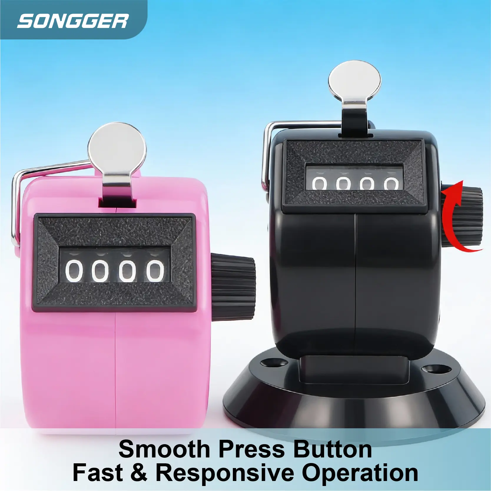 4 Digit Handheld Mechanical Tally Counter Clicker for Events Crowd Counting Warehouse Attendance 09999 No Battery product view