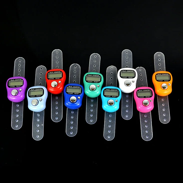 1Pcs Mini Digital Hand Ring Tally Counter LCD Screen Display Electronic Finger Counter W2F detail