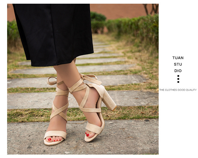 Ladies Sandals Women Sandals Lace up Luxury Designer Heeled Sandals for Women detail