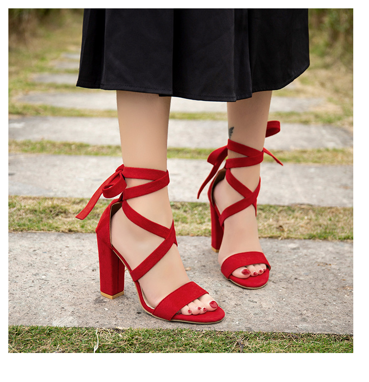 Ladies Sandals Women Sandals Lace up Luxury Designer Heeled Sandals for Women detail