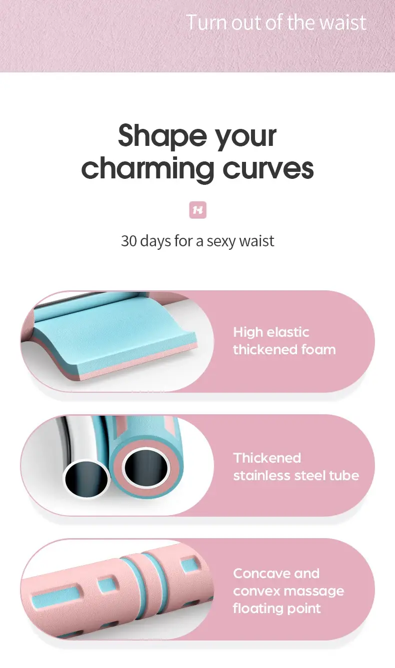 Good Quality Custom Hoop Weight Loss Adjustable Exercise Hula Ring Hoop Fitness Weighted Hula Ring Hoops for Adults product view