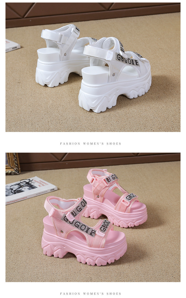 Top Quality Original Luxury Women Platform Heeled Sandals Height Increase Women Sports Sandals Diamond Logo Custom Sandals detail
