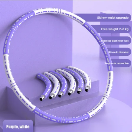 Good Quality Custom Hoop Weight Loss Adjustable Exercise Hula Ring Hoop Fitness Weighted Hula Ring Hoops for Adults detail