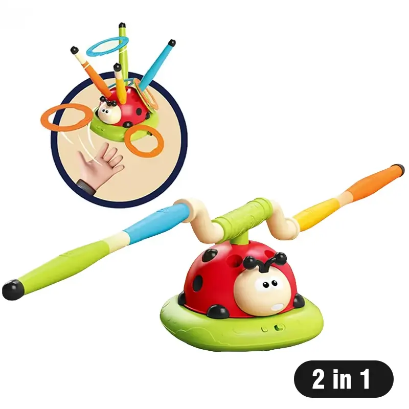 3 In 1 Musical Jump Outdoor Toys for Toddlers Shoot Launcher Toss Ring Game With Remote Control For Kids Indoor Sports Set Gift product view