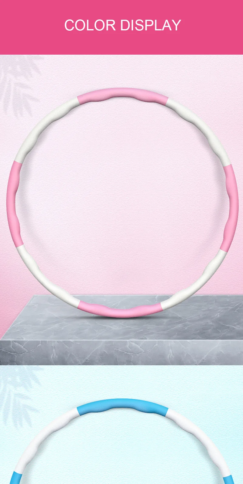 Adjustable Detachable Fitness Hula Ring Circle Weighted Exercise Hoops for Adult and Kids detail
