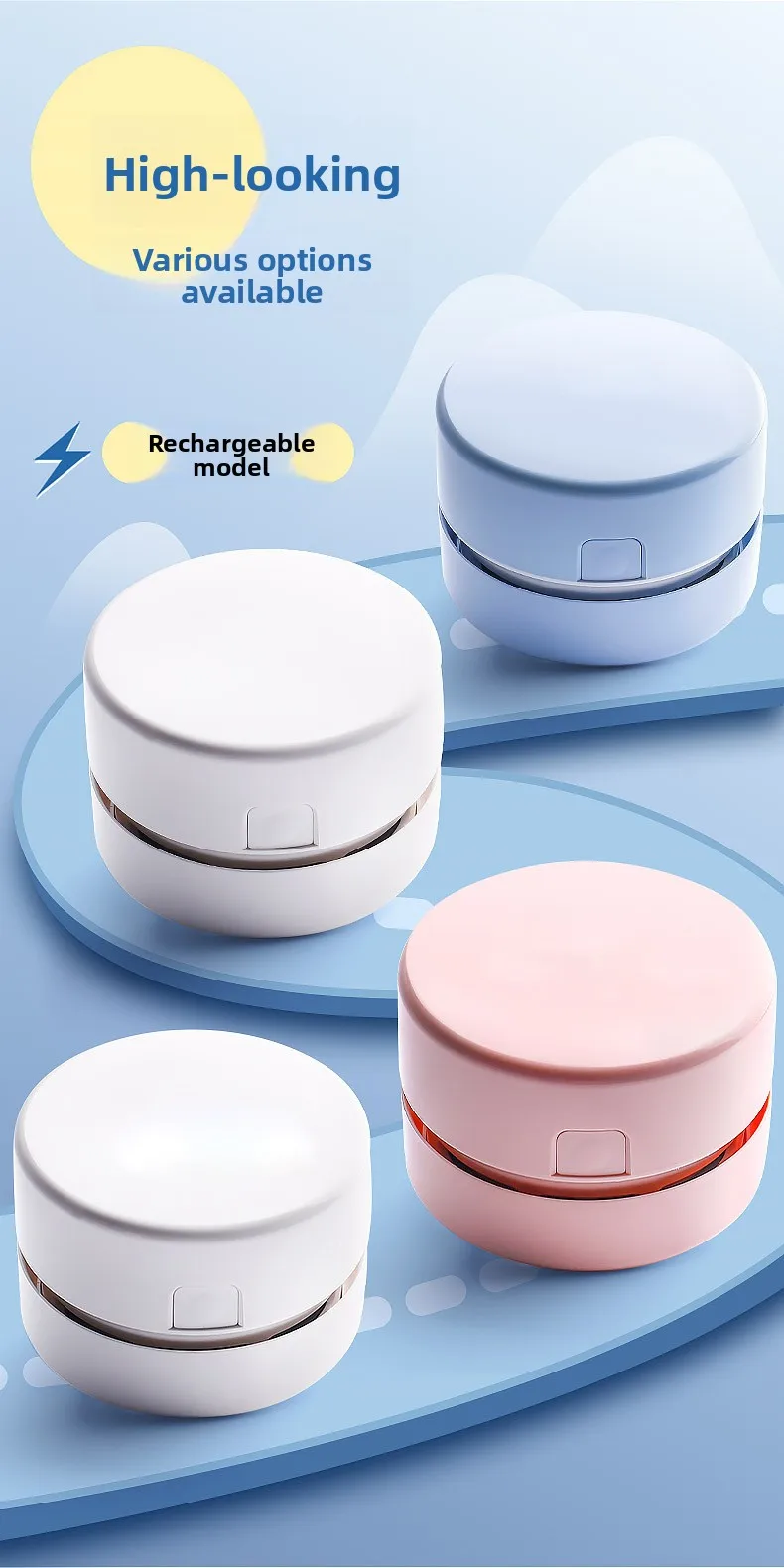 Desktop Vacuum Cleaner Cleaning Stationery Student Suction Eraser Shavings Pencil Gray Childrens Electric Small Mini Charging detail