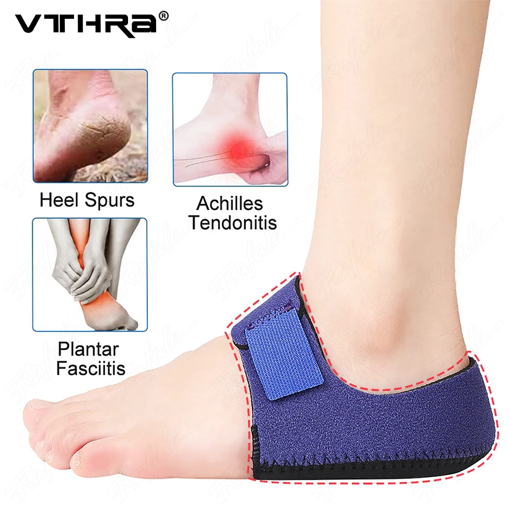 Plantar Fasciitis Silicone Heel Protector for Spurs Shock Absorption Shoes Pads U Cup Halfyard Socks Sleeve Pain Relief Insoles detail