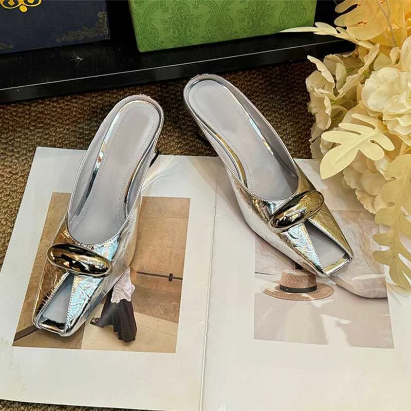 Silver Slope Heel Peep Top Sandals Fashion Open Toe Slippers Banquet Party Woman Shoes 3542 Urban Beauty Sandals detail