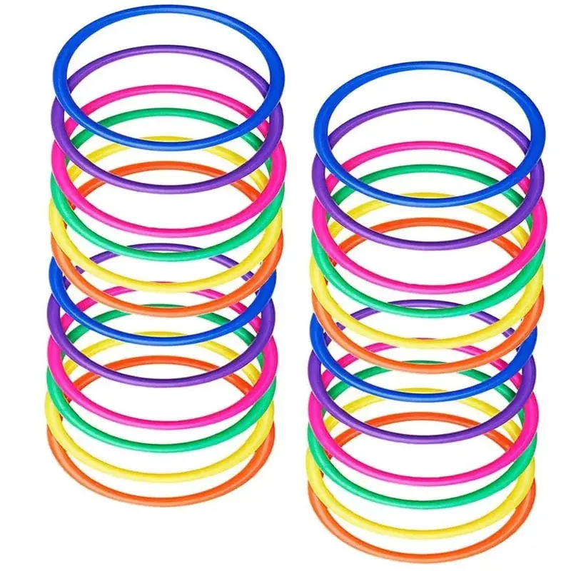 10Pcs Plastic Throwing Ring Target Game Kit Carnival Circle Toss Training Equipment Outdoor Backyard Multiplayer Interactive product view