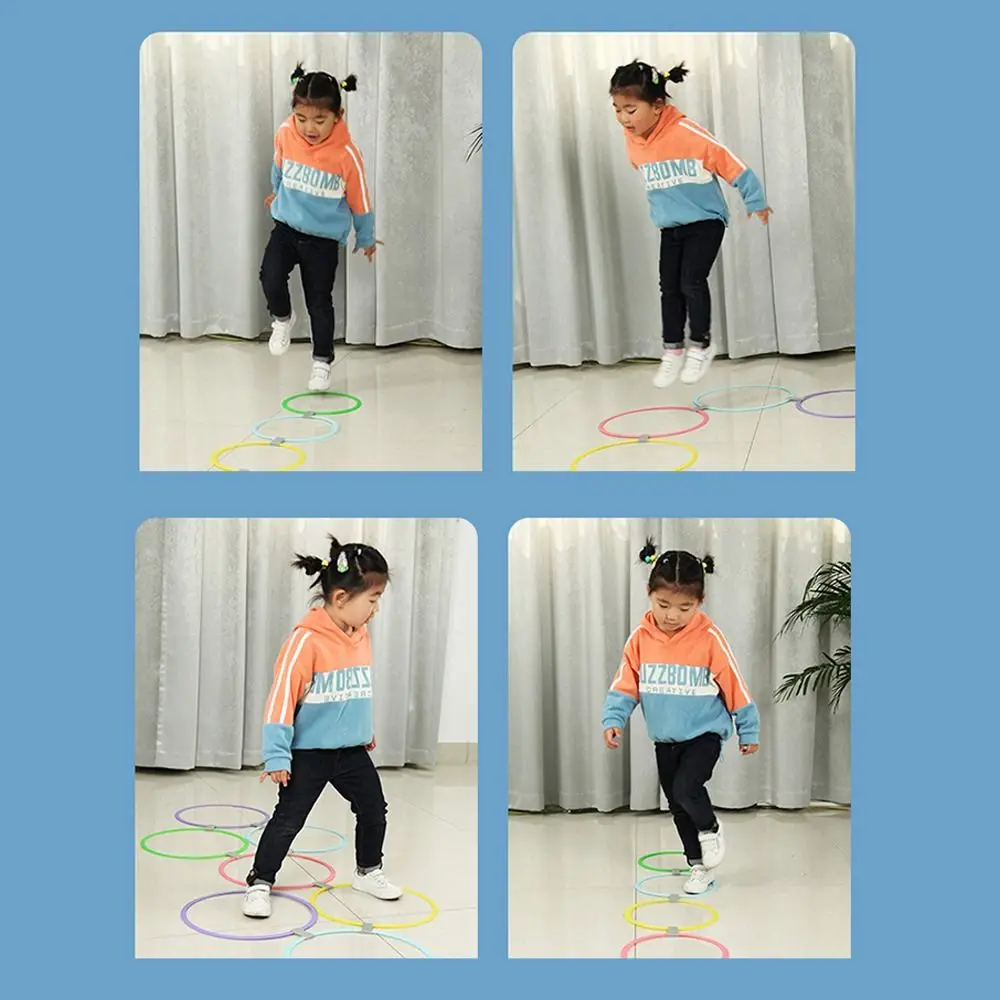 Plastic Outdoor Sport Toys Parent Child Interactive Earlyeducation Teaching Aids Physical Training Toys Lattice Jump Ring Set detail