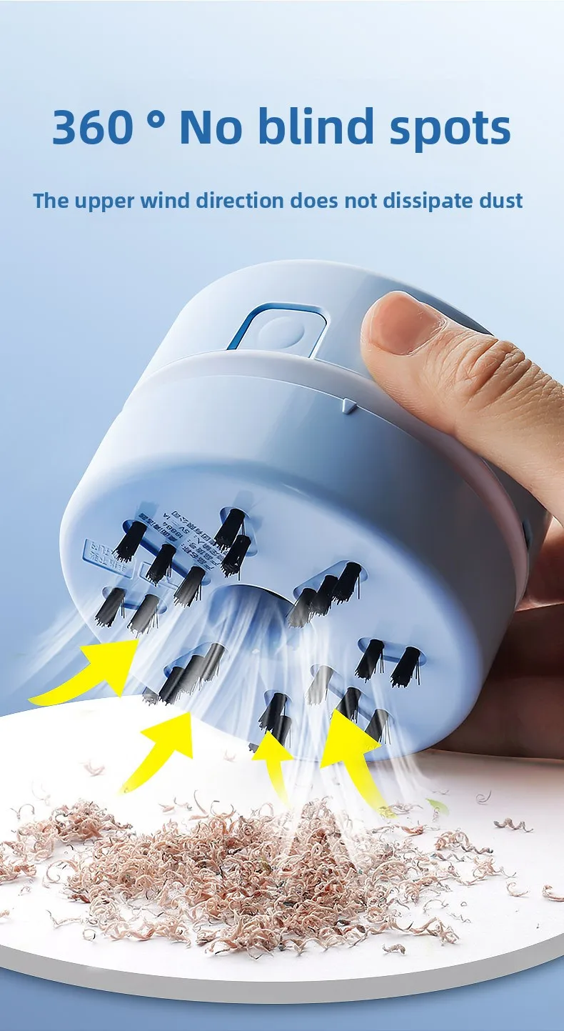 Desktop Vacuum Cleaner Cleaning Stationery Student Suction Eraser Shavings Pencil Gray Childrens Electric Small Mini Charging detail