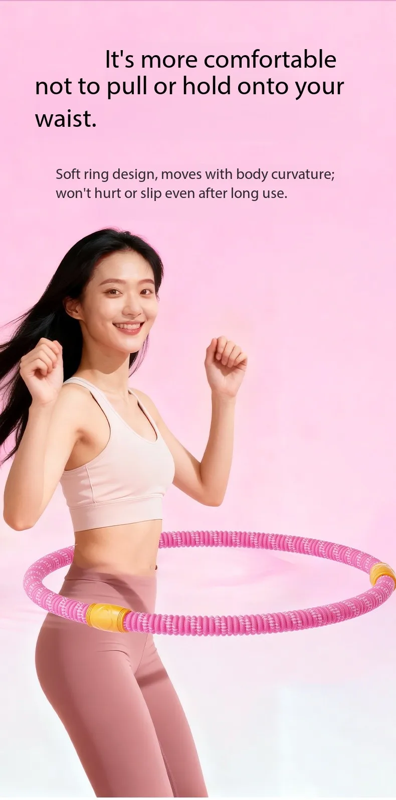 Silent Soft Spring Hula Hoop Foldable Portable Body Shaping Fitness Ring Comfort Massage Sports Equipment for Adults detail