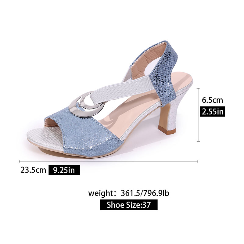 New Style Woman Shoes Sexy Luxury High Heels Sandals Ladies Shoes Water Drop Shoe Buckle PU Dshaped Slim Heel 65ccm JP034 product view