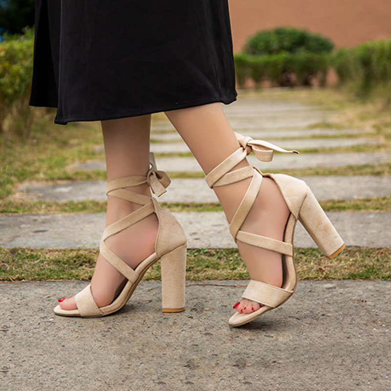 Ladies Sandals Women Sandals Lace up Luxury Designer Heeled Sandals for Women detail