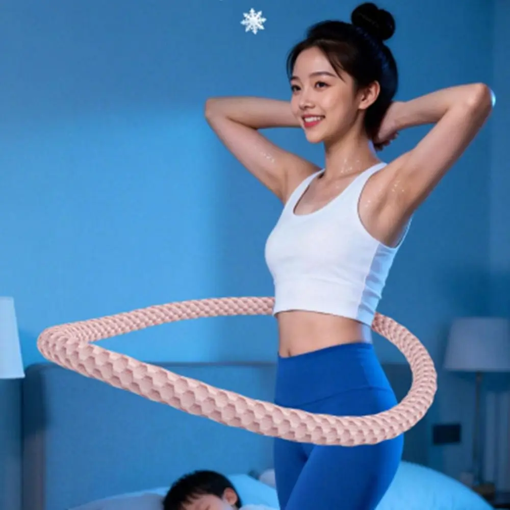 New Foldable Spring Tube Yoga Circle Bounce Burning Fat Yoga Hoop Soft Ice Sensation Fitness Waist Trainer Women detail