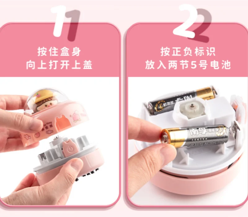 Desktop vacuum cleaner Student suck eraser dust and pencil shavings Electric small vacuum cleaner for cleaning stationery detail