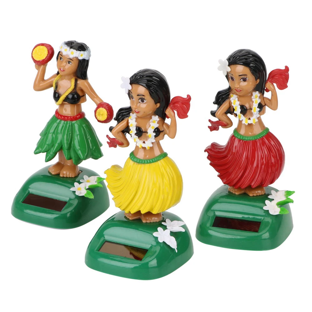 Hula Girl Interior Accessories Auto Interior Solar Car Ornaments Decompression Shaking Head Toy Car Decoration detail