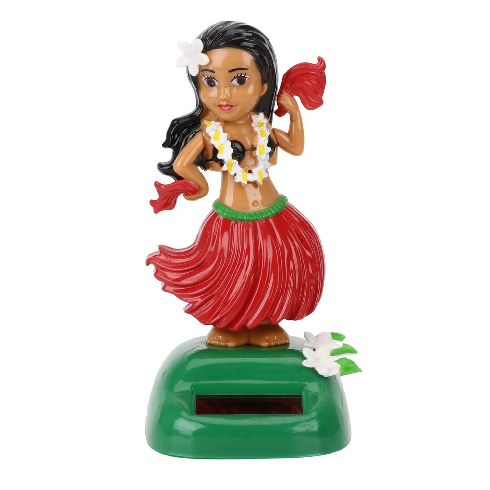 Hula Girl Interior Accessories Auto Interior Solar Car Ornaments Decompression Shaking Head Toy Car Decoration detail