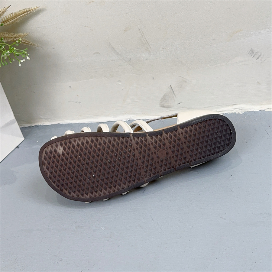 New Summer Outdoorwear Handmade Woventoe Womens Sandals Genuine Leather Soft Sole Vintage Roman Velcro square Head detail