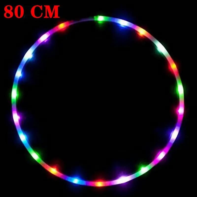 60708090cm LED Colorful Sports Hoops Lose Weight Fitness Circle Art Show Yoga Home Gym Workout Equipment for Women Kids Gift product view