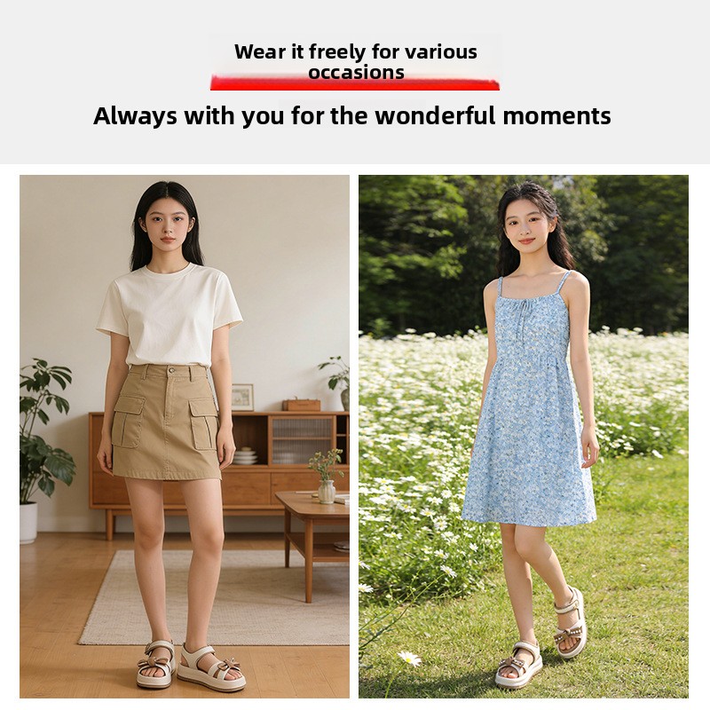 Soft Cushioned Platform Toe Casual Roman Sandals Women Summer Outdoor New Style Featuring Velcro Straps detail