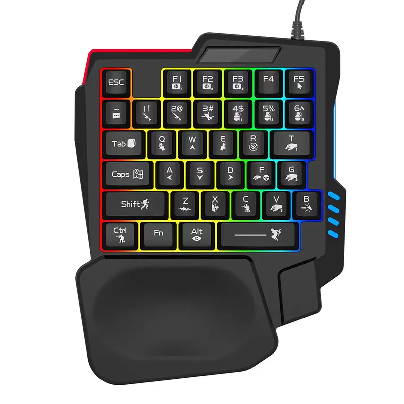 RGB Gaming Keyboard Single Hand Mini USB Ultraslim Wired 35Keys OneHandedly Backlight Keyboard For Computer PC Laptop product view