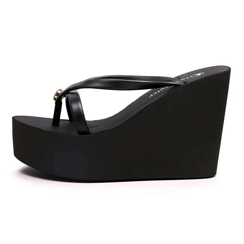 Sexy Slippers for Women in Summer High Slope Heel Shoes 11cm Thick Bottom Nonslip Womens Sandals Beach Slippers Wedge Sandals detail