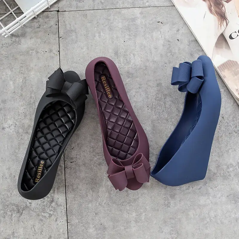 New Womens Fishmouth Matte Jelly Sandals PVC Material Waterproof Fashion Beach Shoes 5cm Heightening Slope Heel product view