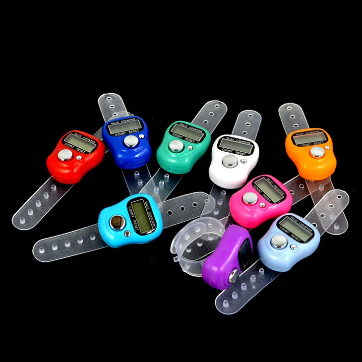 1Pcs Mini Digital Hand Ring Tally Counter LCD Screen Display Electronic Finger Counter W2F detail