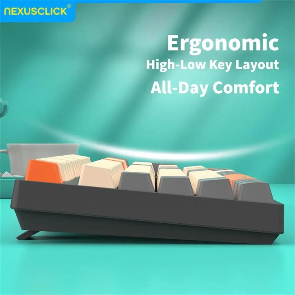24G Wireless Office Keyboard Mouse Set104 Full Size TriColor Keycaps Ergonomic with 3 Adjustable DPI for PC Laptop product view