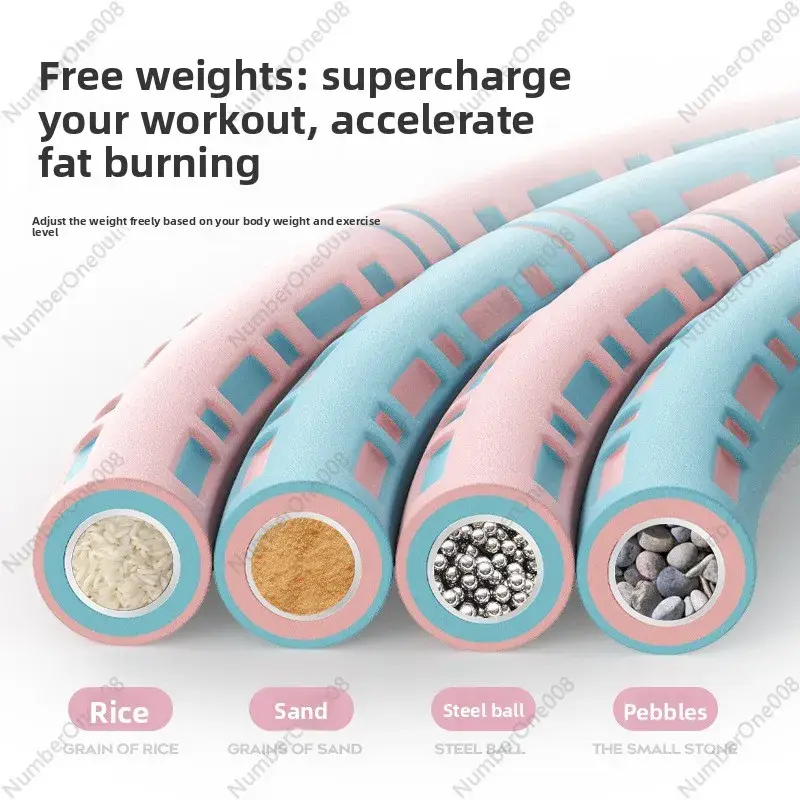 Stainless Steel Weighted Hula Hoop 6Section Detachable Fitness Hoop for Adults Abdominal Waist Trimmer for Home Workout product view