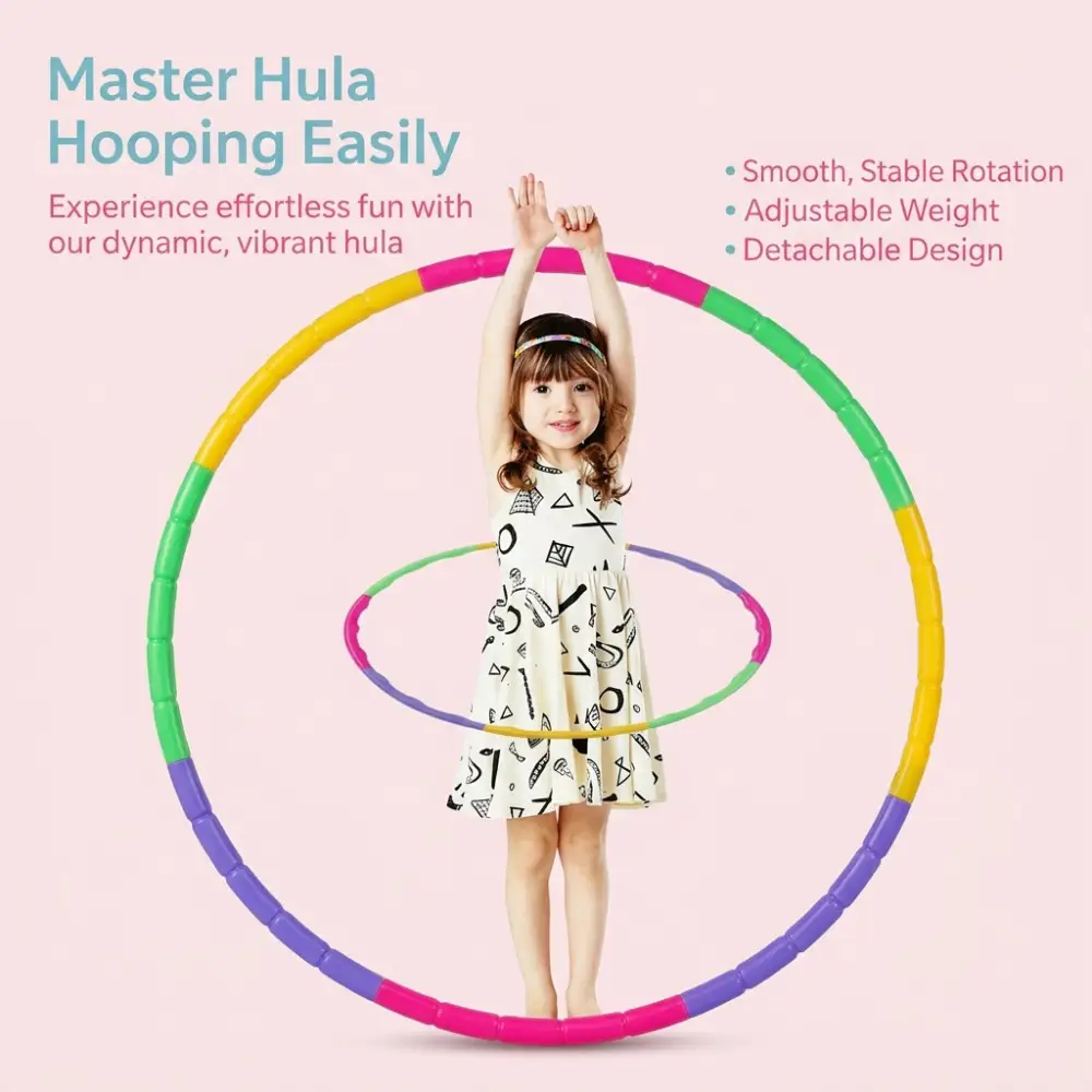 Hula Hoop Sport Removable Colorful Kids Hula Hoop Equipment Portable Plastic Fitness Sports Equipment Best Gift for Kids product view